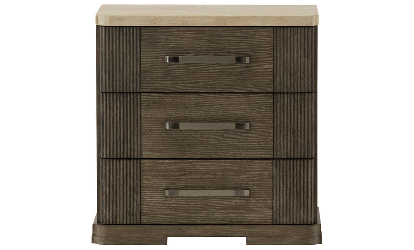 Sariel 3-Drawer Stone Top Nightstand